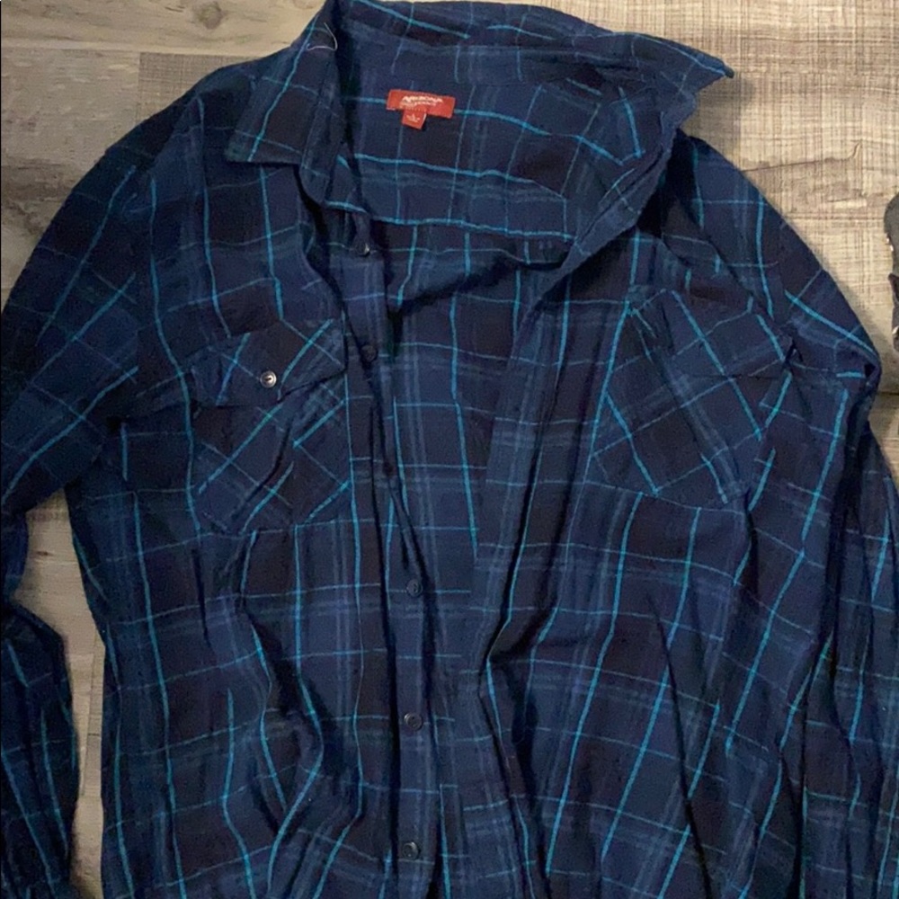 Dark blue men’s flannel